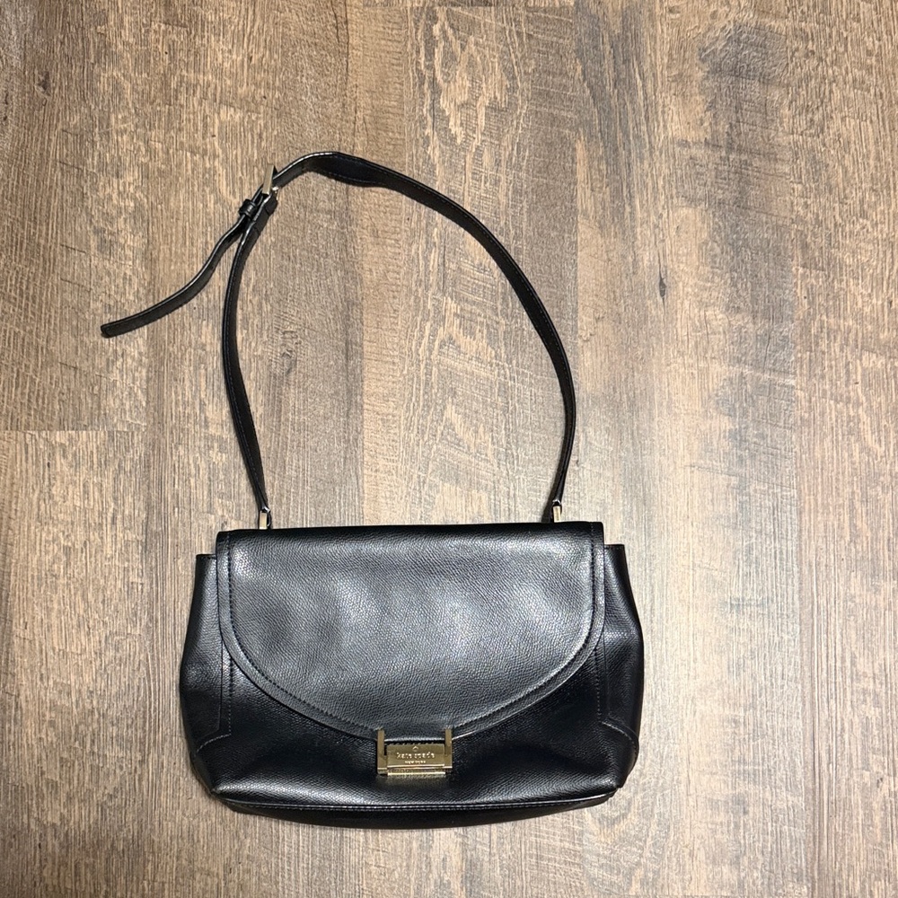 Kate Spade New York Edna Miro Street Shoulder Bag Black Leather WKRU3380